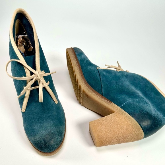 Anthropologie Jasper & Jeera Blue Suede Yuma Booties - Picture 9 of 12